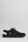 Keen Uneek M Sandals In Black Suede And Fabric In Black