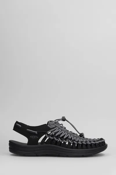 Keen Uneek M Sandals In Black Suede And Fabric