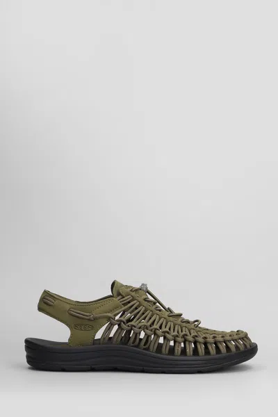 Keen Uneek M Sandals In Green Suede And Fabric