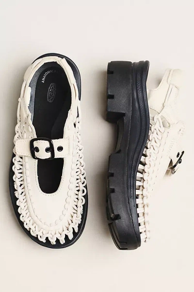 Keen Uneek Mary Jane Flats In White