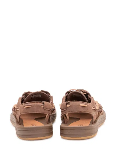 Keen Uneek Mini Sandals With Interwoven Design In Dark Earth