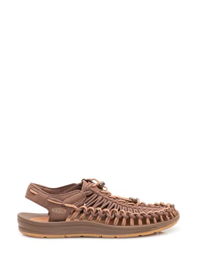 Keen Uneek Mini Sandals With Interwoven Design In Brown