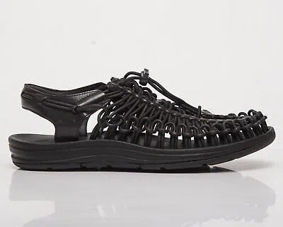 Pre-owned Keen Uneek Premium Leather Women's Black Casual Lifestyle Sandal Summer Footwear