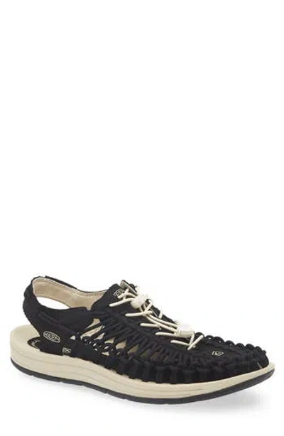 Keen Uneek Slingback Drawcord Sandal In Black/birch
