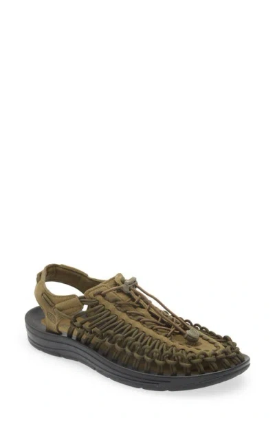 Keen Uneek Two-cord Sandal In Dark Olive/black
