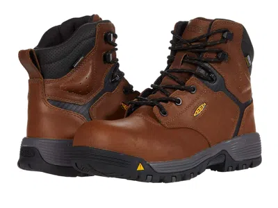 Keen Utility Chicago 6 Waterproof (carbon-fiber Toe) Women's Shoes Tobacco/black: 6 D - Wide In Brown