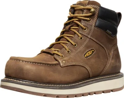 Pre-owned Keen Utility Men's Cincinnati 6" Composite Toe Waterproof Wedge Work Boots In Belgian/sandshell