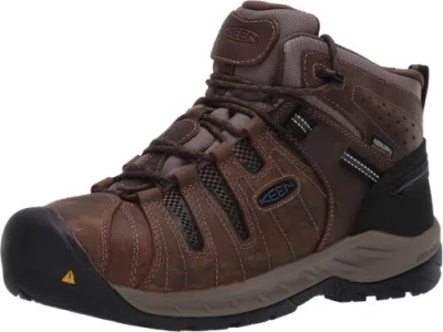 Pre-owned Keen Utility Men's Flint 2 Mid Height Steel Toe Waterproof Durable... In Cascade Brown/orion Blue