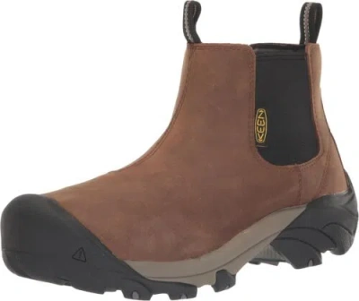 Pre-owned Keen Utility Men's Lansing Chelsea Steel Toe Pull On Comfortable Work Boots In Dark Earth/black
