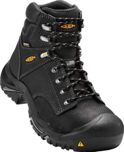 Pre-owned Keen Utility Men's Mt Vernon 6" Steel Toe Waterproof Work Boots In Black/black