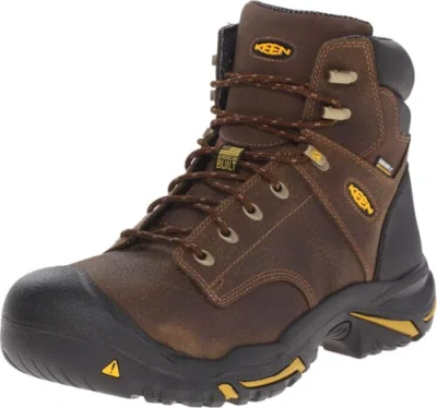 Pre-owned Keen Utility Men's Mtvernon 6inch Soft Toe Waterproof Work Boots In Cascade Brown