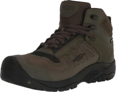 Pre-owned Keen Utility Men's Reno Mid Height Composite Toe Flexible Waterproof... In Dark Olive/black