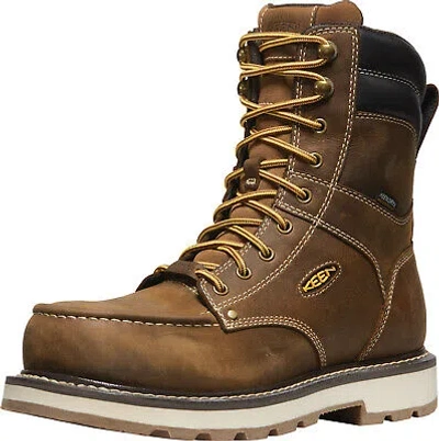 Pre-owned Keen Utility Mens Cincinnati 8in Wp Belgian/sandshell Leather Work Boots