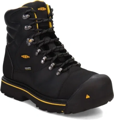 Pre-owned Keen Utility Men's, Milwaukee 6" Waterproof Steel Toe Work Boot In Black
