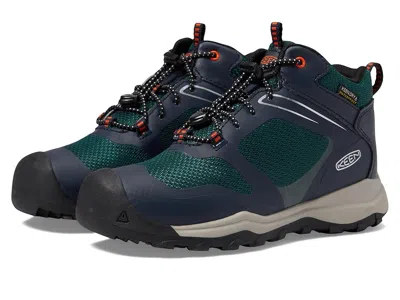 Keen Wanduro Mid Waterproof (little Kid/big Kid) Boy's Shoes Sky Captain/sea Moss : 1 Little Kid M, Synth In Green