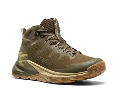 Keen Wide Width Targhee Apex Mid Hiking Boot In Green