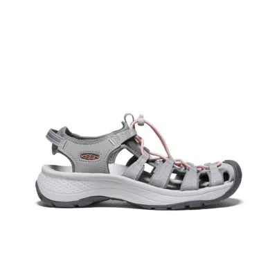 Keen Women's Astoria West Sandal In Grey/ Coral In Gray