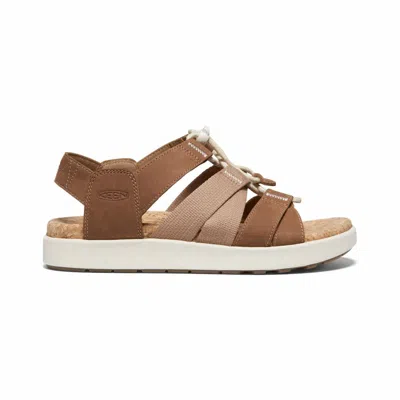 Keen Women's Elle Mixed Strap Ghilie Sandals In Toasted Coconut/birch In Multi