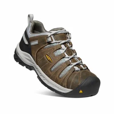 Keen Women's Flint Ii Low Steel Toe Waterproof Boots - Medium Width In Cascade Brown/surf Spray