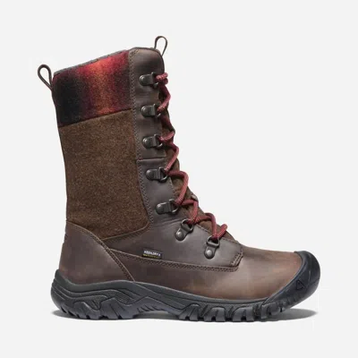 Keen Women's Greta Tall Waterproof Boots In Chestnut/mulch In Brown