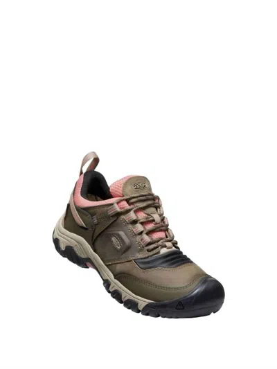 Keen Women's Ridge Flex Low Waterproof Shoe In Timberwolf/brick Dust