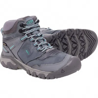 Keen Women's Ridge Flex Mid Waterproof Hiking Boots In Steel Grey/porcelain In Gray
