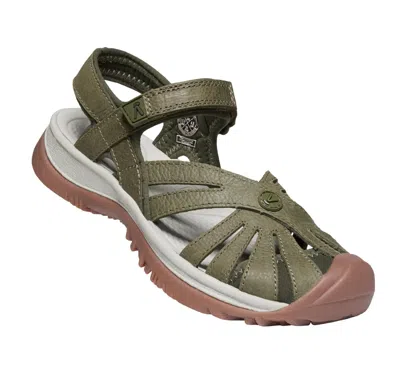 Keen Women's Rose Leather Sandal In Forest Night In Multi