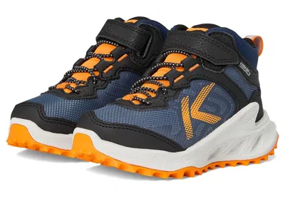 Keen Zionic Mid Height Waterproof All Terrain Easy On Hiking Boots (toddler/little Kid) Kids Shoes Naval  In Blue