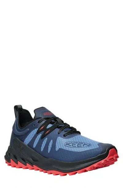 Keen Zionic Speed Waterproof Hiking Shoe In Coronet Blue/poppy Red
