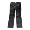 Keenkeee High Gloss Beams Black Pants In Black