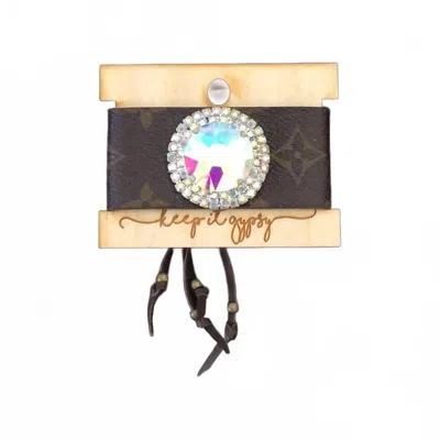Keep It Gypsy Circle Leather Cuff In Brown