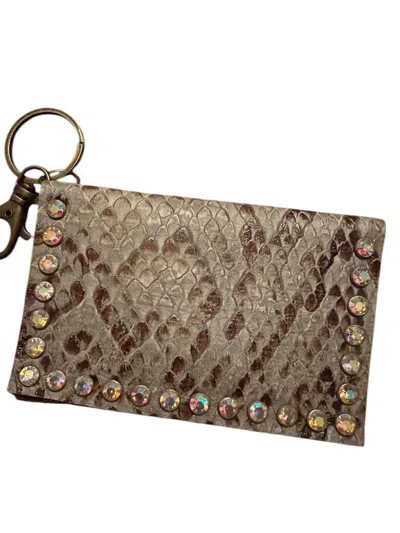 Keep It Gypsy Women's Snakeskin Crystal Wallet In Grey