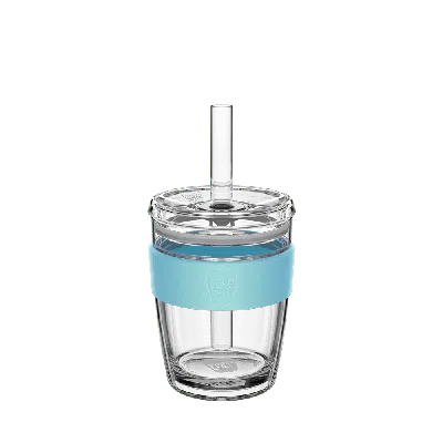 Keepcup Blue  Cold Cup Longplay Boba Straw Lid -12oz/340ml Reusable Coffee Cup - Cloud In Transparent