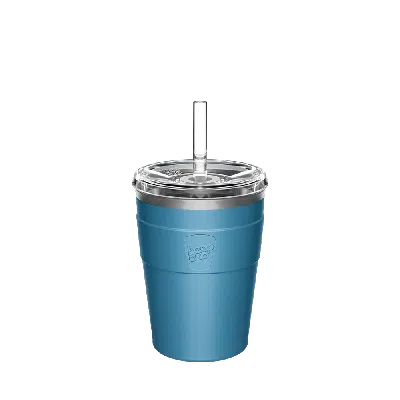 Keepcup Blue  Cold Cup Thermal With Straw Lid - 12oz/340ml Stainless Steel Reusable Coffee Cup - King