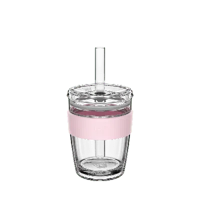 Keepcup Cold Cup Longplay Boba Straw Lid -12oz/340ml Reusable Coffee Cup - Pashmak Pink In Transparent