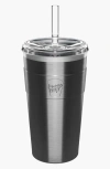 Keepcup Cold Cup Thermal With Coffee Straw In Black