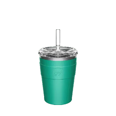 Keepcup Cold Cup Thermal With Straw Lid - 12oz/340ml Stainless Steel Reusable Coffee Cup - Frost Gre In Green