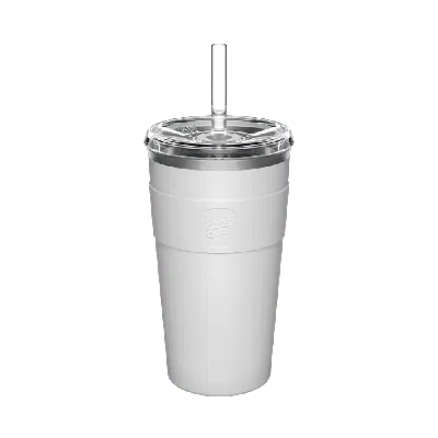 Keepcup Cold Cup Thermal With Straw Lid - 16oz/454ml Stainless Steel Reusable Coffee Cup - White