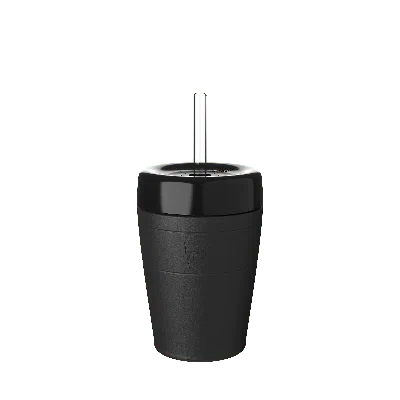 Keepcup Commuter Cold Cup With Straw Lid - 12oz/340ml Stainless Steel Reusable Coffee Cup - Black