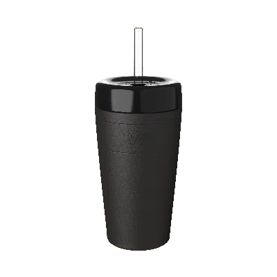 Keepcup Commuter Cold Cup With Straw Lid - 16oz/454ml Stainless Steel Reusable Coffee Cup - Black