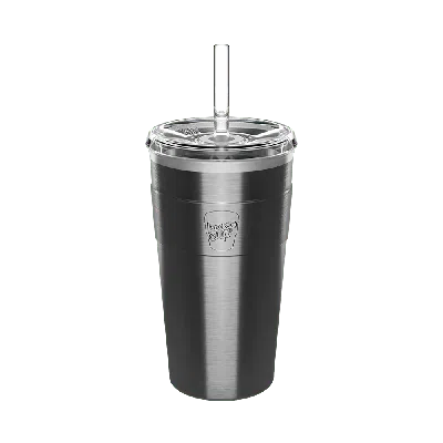 KEEPCUP GREY KEEPCUP COLD CUP THERMAL WITH STRAW LID - 16OZ/454ML STAINLESS STEEL REUSABLE COFFEE CUP - NITR