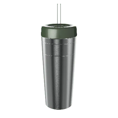 Keepcup Grey  Commuter Cold Cup With Straw Lid - 20oz/590ml Stainless Steel Reusable Coffee Cup - Pin In Gray