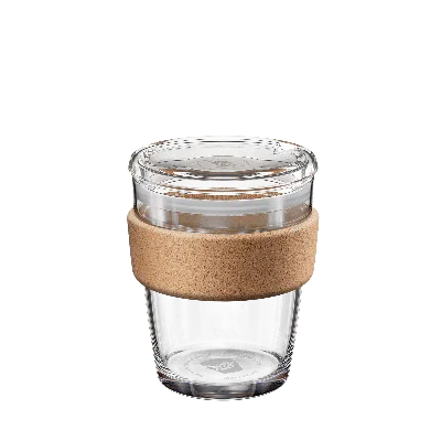 Keepcup Neutrals  Brew Cork Quicksip - 12oz/340ml Reusable Glass Coffee Cup In Transparent