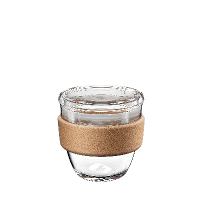 Keepcup Neutrals  Brew Cork Quicksip - 8oz/227ml - Reusable Glass Coffee Cup In Brown