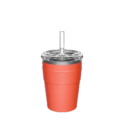 Keepcup Orange  Cold Cup Thermal With Straw Lid - 12oz/340ml Stainless Steel Reusable Coffee Cup - Pe