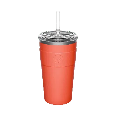 Keepcup Orange  Cold Cup Thermal With Straw Lid - 16oz/454ml Stainless Steel Reusable Coffee Cup - Pe