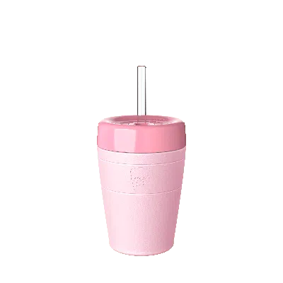 Keepcup Pink  Commuter Cold Cup With Straw Lid - 12oz/340ml Stainless Steel Reusable Coffee Cup - Pas