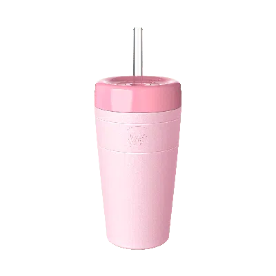 Keepcup Pink  Commuter Cold Cup With Straw Lid - 16oz/454ml Stainless Steel Reusable Coffee Cup - Pas