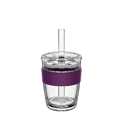 Keepcup Purple  Cold Cup Longplay Boba Straw Lid -12oz/340ml Reusable Coffee Cup - Merlot In Transparent