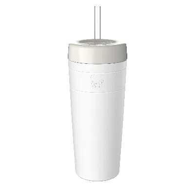 Keepcup White  Commuter Cold Cup With Straw Lid - 20oz/590ml Stainless Steel Reusable Coffee Cup - Bo